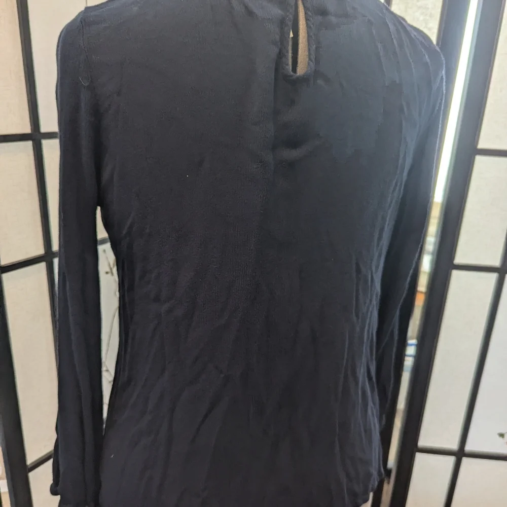 Women's Miss Pinky navy blue blouse XL - Picture 2 of 6